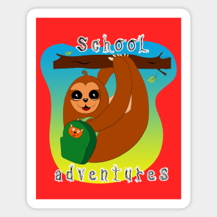 School Adventures_Boy Sloth Sticker